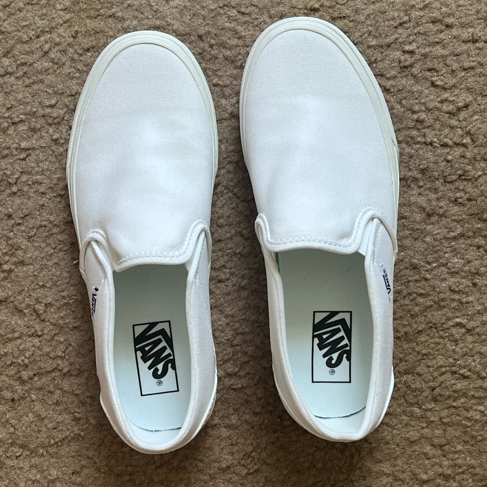 White Slip on Vans